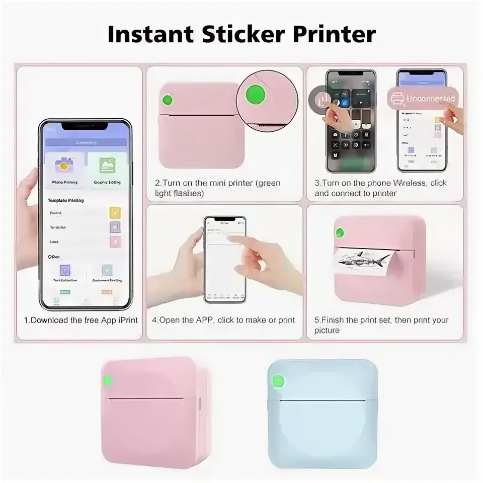 Подключение мини принтера к телефону Mini printer ihone - купить недорого AliExpress