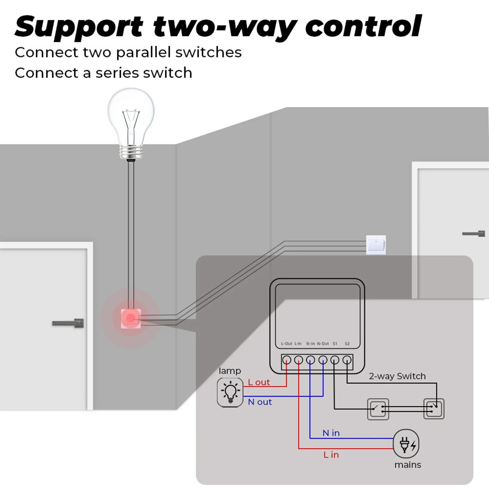 Подключение mini smart switch к выключателю схема Задвижка купить по выгодной цене в интернет-магазине OZON