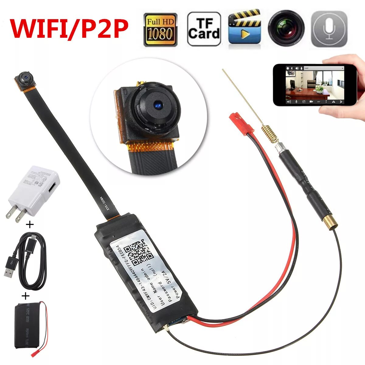 Подключение мини wifi камеры FHD 1080P Wireless WiFi IP Hidden Camera DIY Module Mini DV Motion Nan - Electro