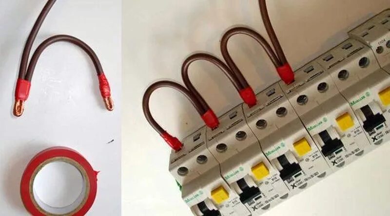 Подключение многожильного провода к автомату Как соединить автоматы в щитке между собой HeatProf.ru