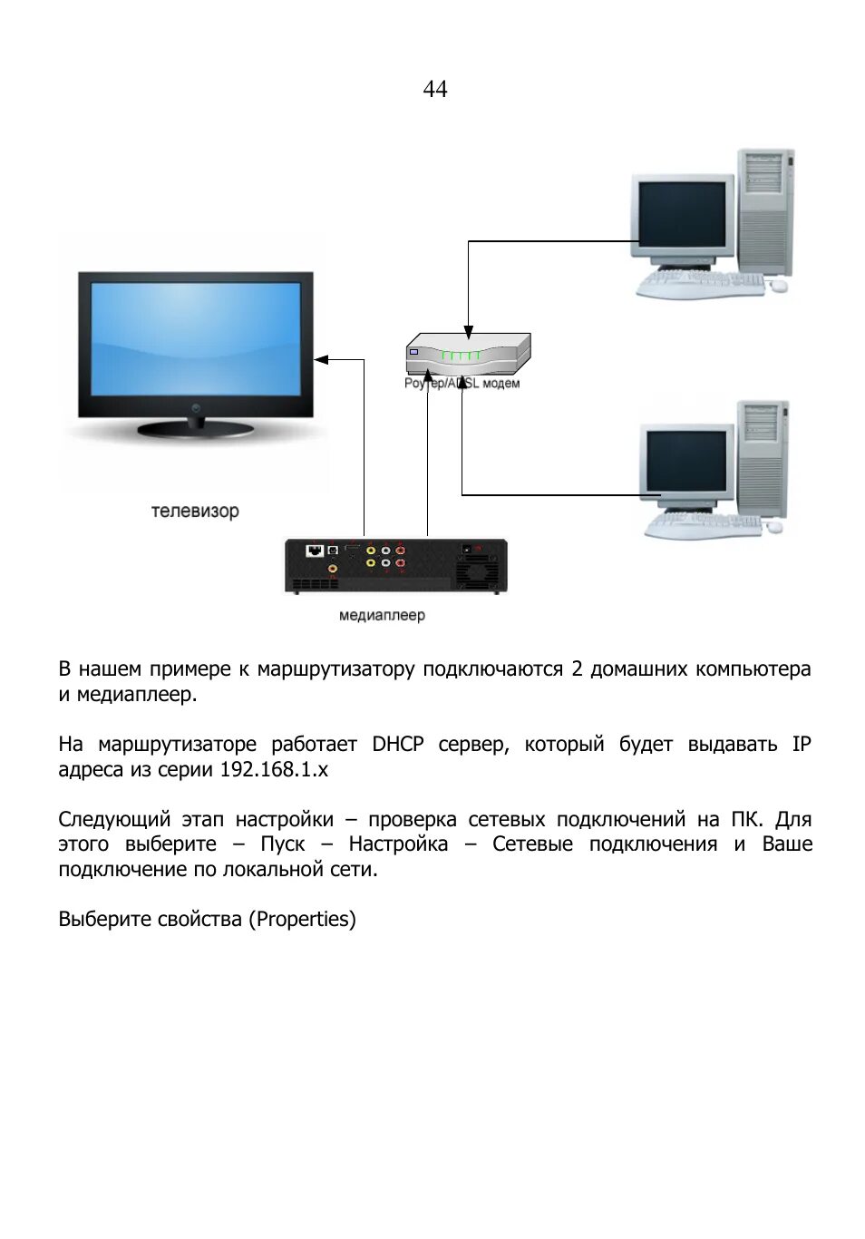 Подключение модема к телевизору Инструкция по эксплуатации DIGMA HDMP-651 Страница 44 / 93 Оригинал Также для: H