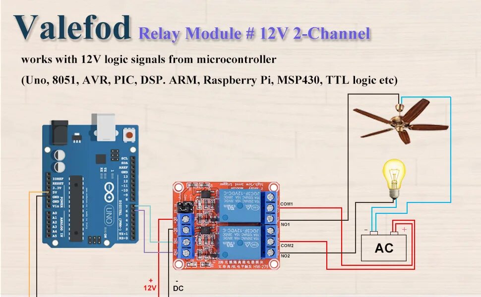 Подключение модульного реле Amazon.com: 2-Pack DC 12V Relay Module 2-Channel Relay Switch with Optocoupler I