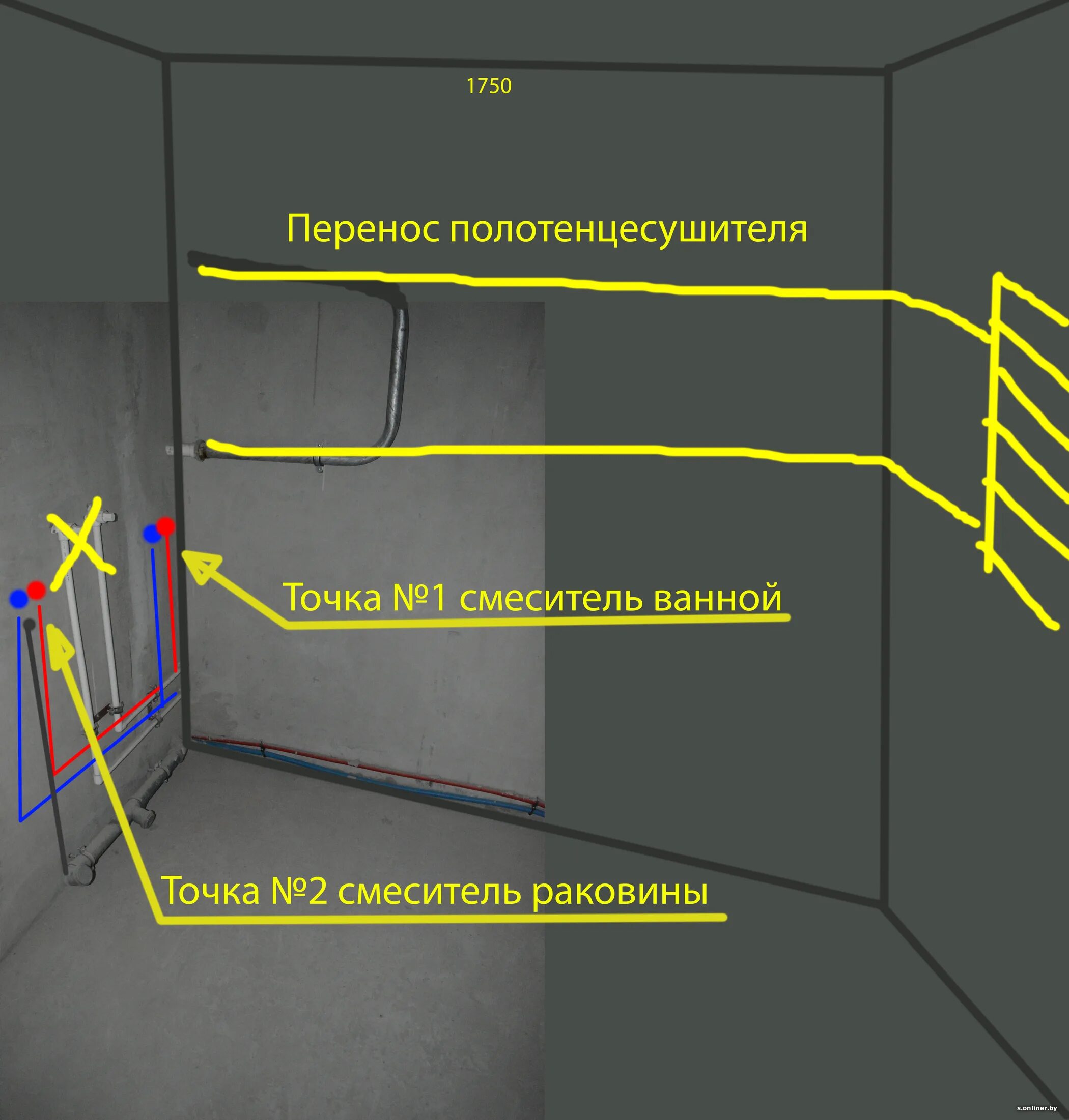 Подключение мокрой точки Перенос полотенцесушителя - TektonMaster.ru