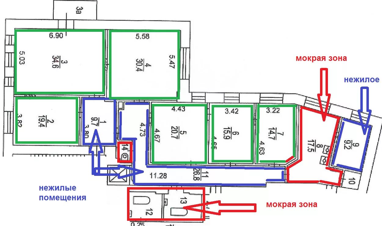 Подключение мокрой точки Перепланировка квартиры. Согласование. Юридический центр ГРАД