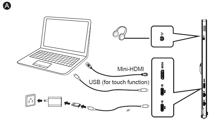 Подключение монитора через usb Руководство пользователя портативного сенсорного USB-монитора ASUS MB16AHT