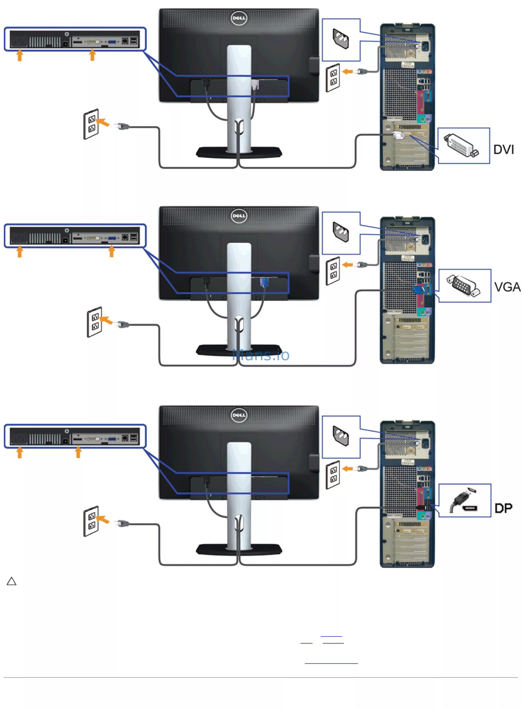 Подключение монитора через usb Dell U2312HM 21/43 Organizing your cables