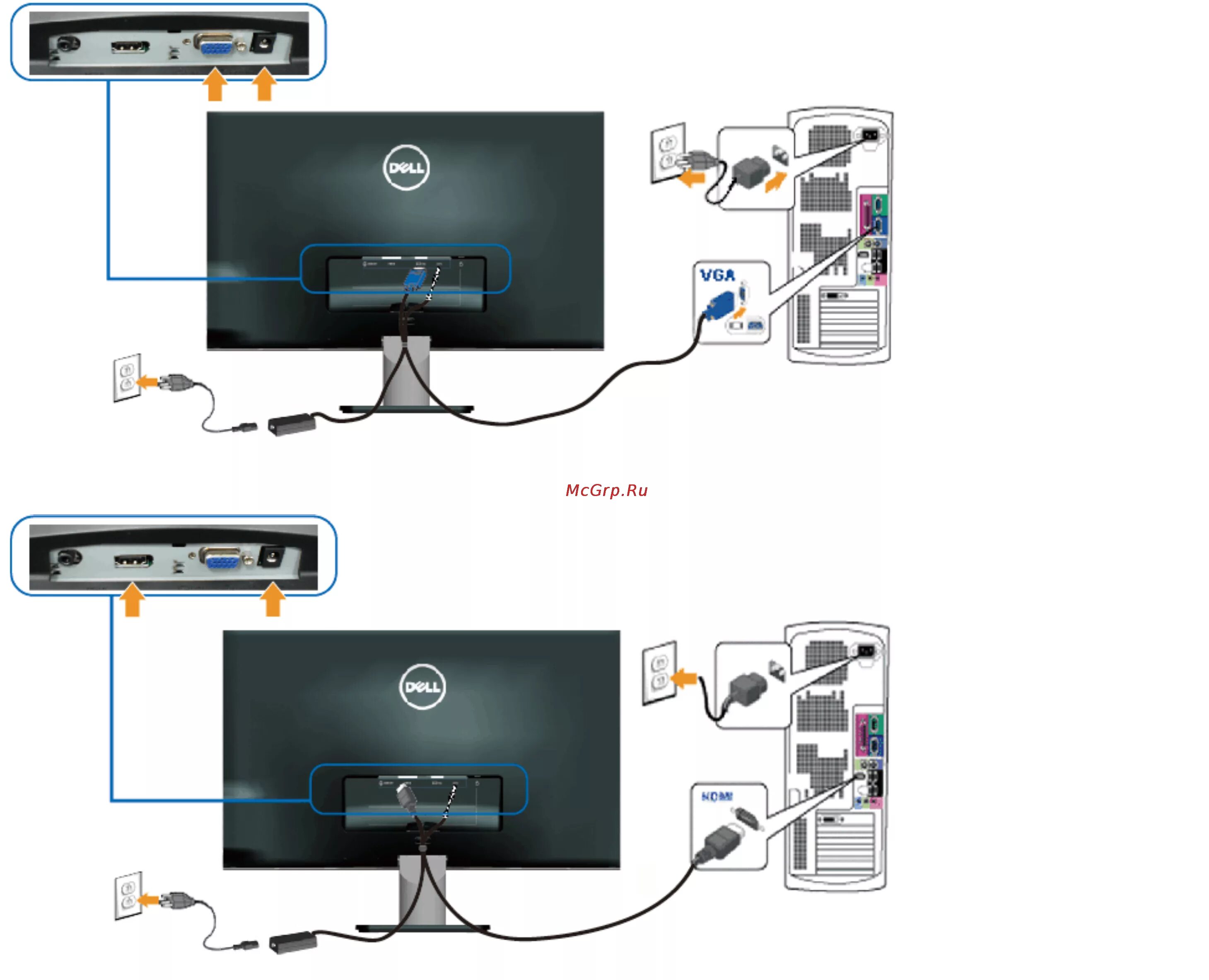 Подключение монитора к розетке Dell S2340L Инструкция по эксплуатации онлайн 19/47 76881