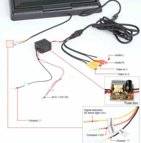 Подключение монитора в машине 35,6 cm Deckenmonitor 14" TFT LCD MONITOR Flipdown IR Auto KFZ PKW DVD DVBT eBay