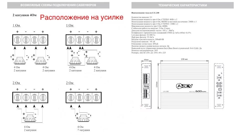 Подключение моноблока к сабвуферу в 1 ом Как лучше подключить Machete Sport m12d2 к усилителю ACV LX-1.1200? - DRIVE2