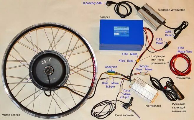 Подключение мотор колеса без контроллера Покупайте мотор колеса в интернет магазине с гарантией