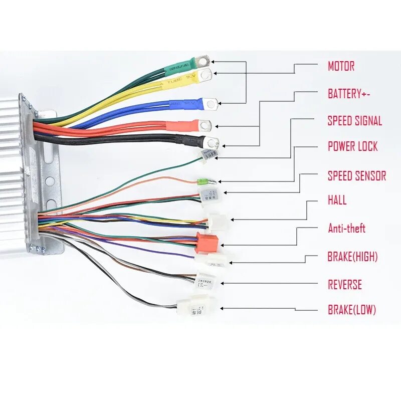 Подключение мотор колеса без контроллера Электрический бесщеточный Средний двигатель, контроллер для трехколесного велоси