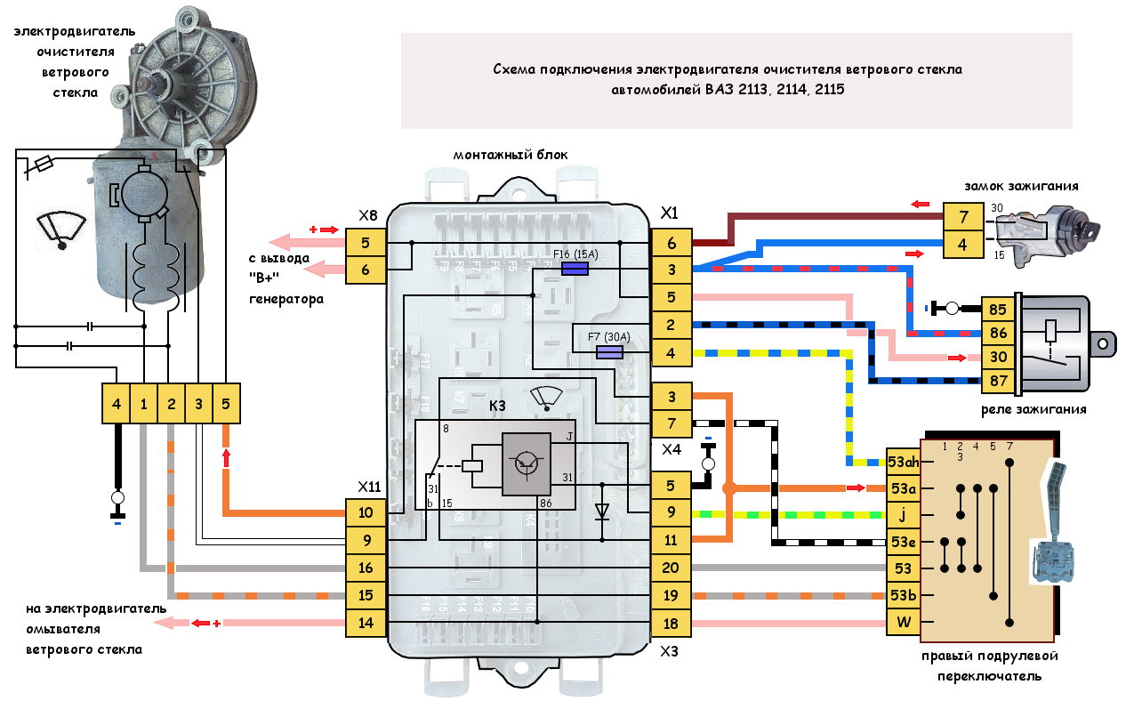 Подключение мотора стеклоочистителя ваз Не работает прерывистый режим дворников ВАЗ 2114, 2115, 2113