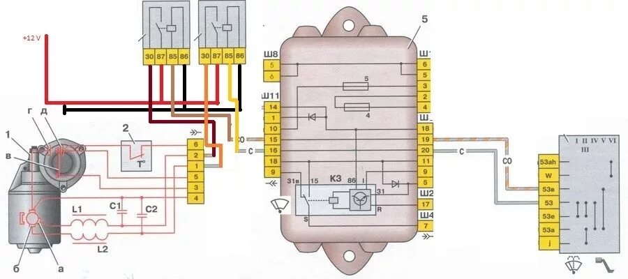 Подключение моторчика стеклоочистителя ваз Быстрые дворники, доработка реле дворников - Lada 21093, 1,6 л, 2002 года электр