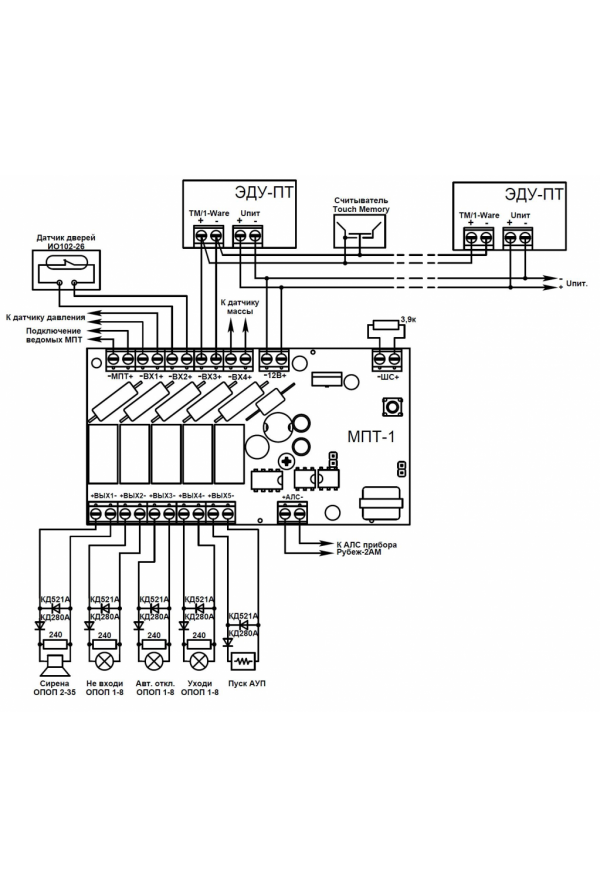 Подключение мпт 1 ЭДУ-ПТ
