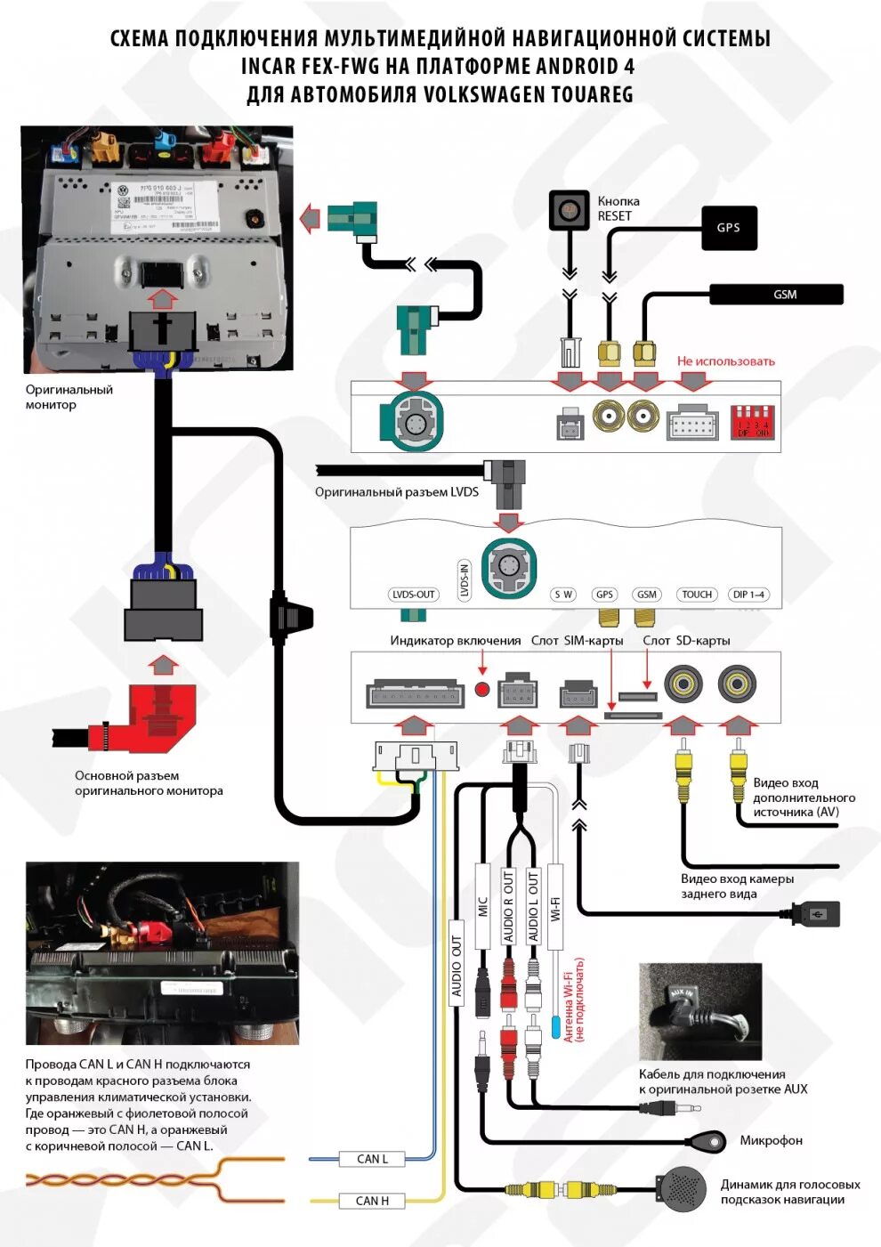 Подключение мультимедийных устройств Установка видеоинтерфейса INCAR +камера на Volkswagen Touareg, 2016 г.в. - Autos