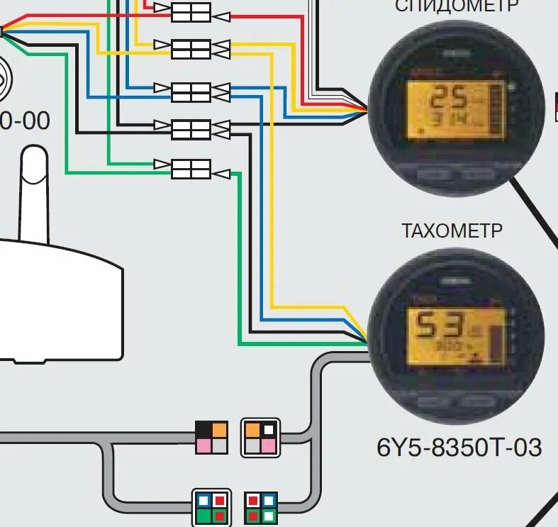 Подключение на панели тахометра Re: Подсветка прибора Ямаха -- Форум водномоторников.