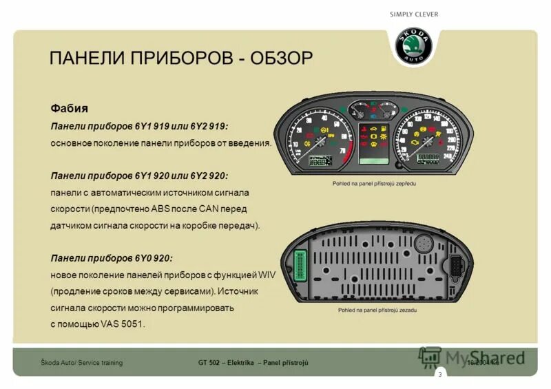 Подключение на столе приборной панели шкода фабия Распиновка приборной панели шкода октавия тур LkbAuto.ru