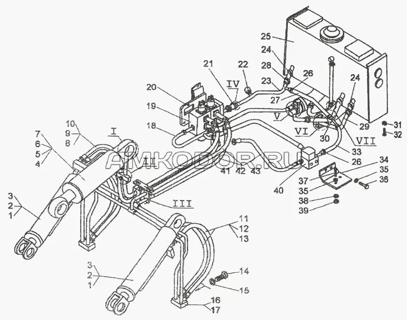 Подключение насос амкодор основной Купить ГИДРОЦИЛИНДР КОВША НА ТО-18Б, ТО-18Д для спецтехники в интернет-магазине