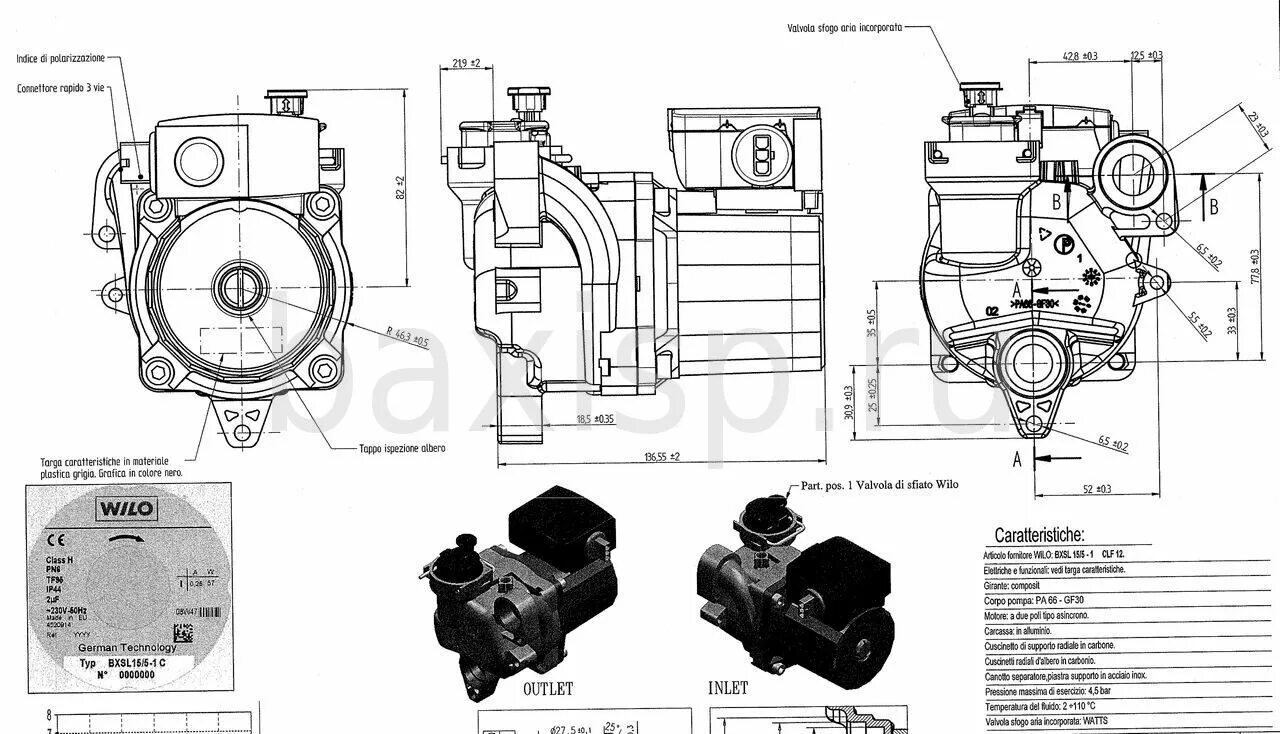 Подключение насоса baxi Купить BAXI 5698260 - Циркуляционный насос WILO 5м в интернет-магазине b-sp.ru (