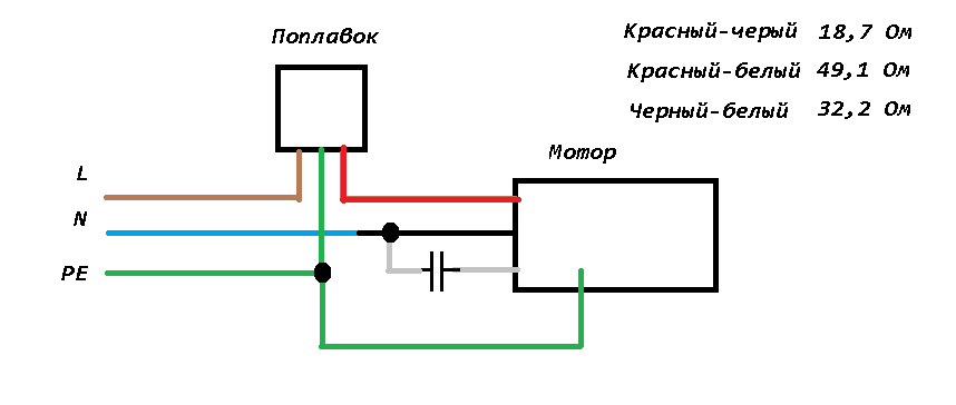 Подключение насоса через конденсатор Подключение насоса через конденсатор