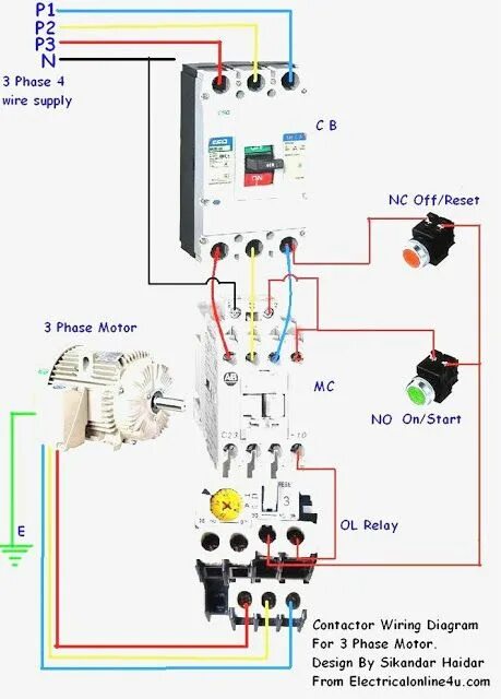 Подключение насоса через контактор Magnetic Contactor Connection Diagram Magnetic Contactor Connection Diagram with