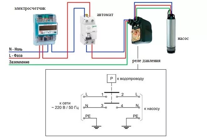 Подключение насоса через реле давления Реле давления воды подключение HeatProf.ru