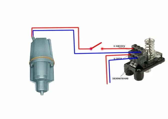 Подключение насоса через выключатель Схема водяного насоса малыш