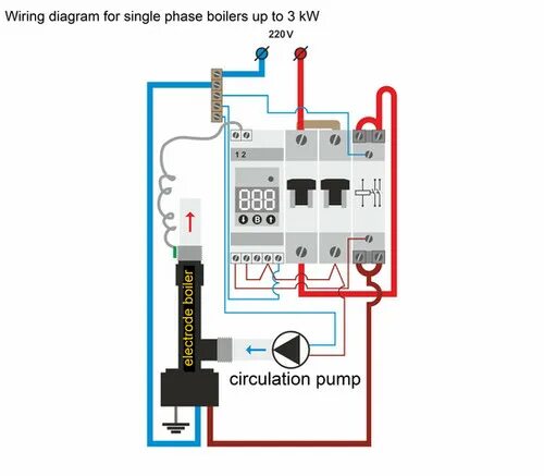 Подключение насоса для отопления к электросети схема Control box for single-phase boilers 2 kW and 3 kW