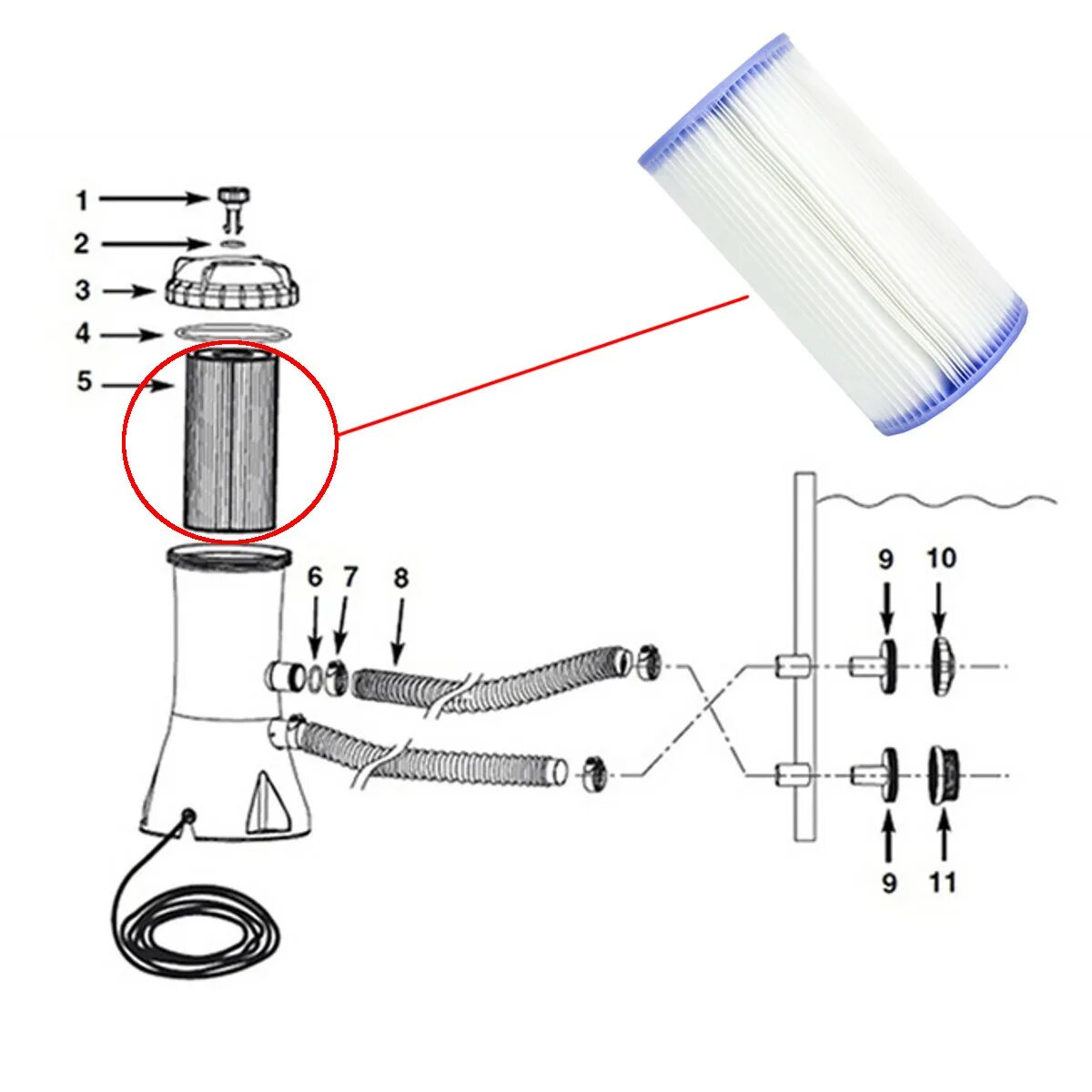Подключение насоса интекс Оригинал Насос Картридж для фильтра Плавающий Бассейн Насос Замена для Intex Fil