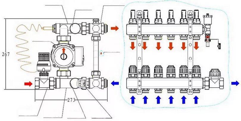 Подключение насоса к теплому полу без коллектора Статьи и каталоги :: Оборудование для котельных