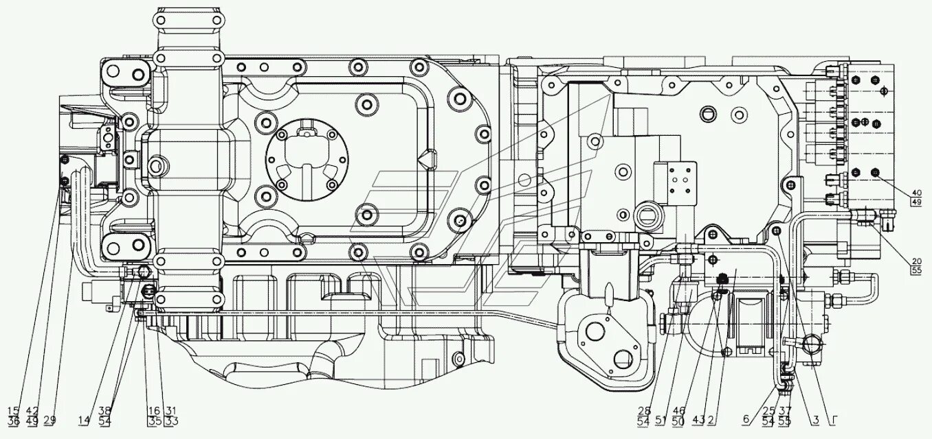 Подключение насоса коробки мтз 1221.3 Гидросистема трансмиссии МТЗ-1523.6 (Чертеж № 94: список деталей, стоимость запч