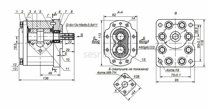 Подключение насоса нш 10 Насос НШ 10Д-3 (правое вращение) Интернет-магазин sesnab.ru