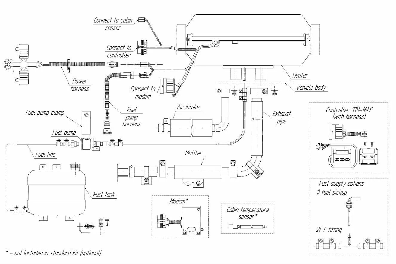 Подключение насоса планар 2д 24 Calefacción 2kW estática Planar 2D Mando Digital - CARAVANIA