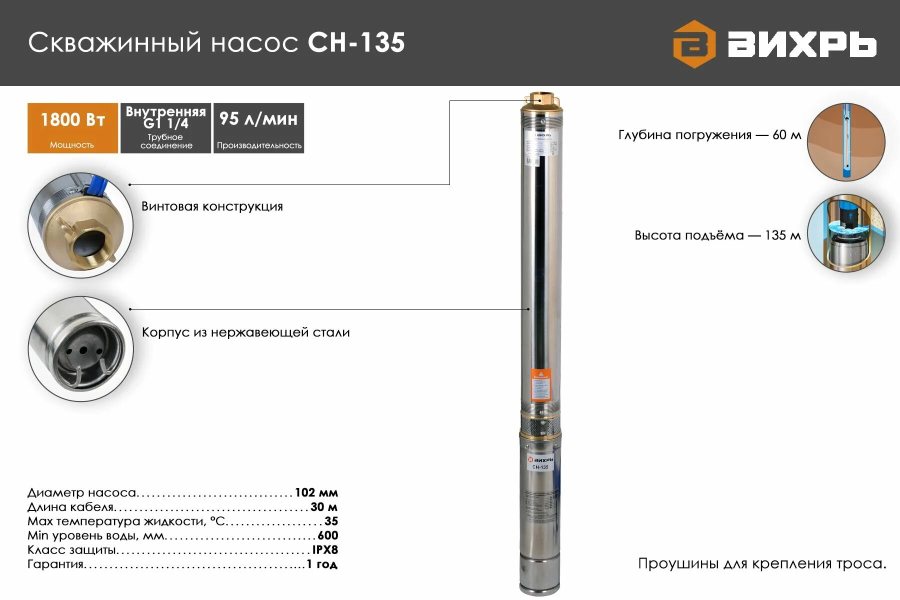 Подключение насоса вихрь Скважинный насос Вихрь СН-135 - купить по выгодной цене в интернет-магазине OZON