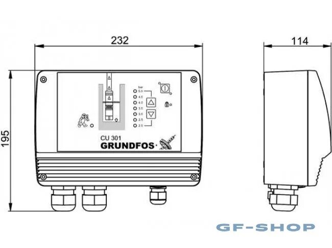 Подключение насосов грюндфос Блок управления Grundfos CU 301 / CU 301 Control Unit - 96436753 96436753 - Блок