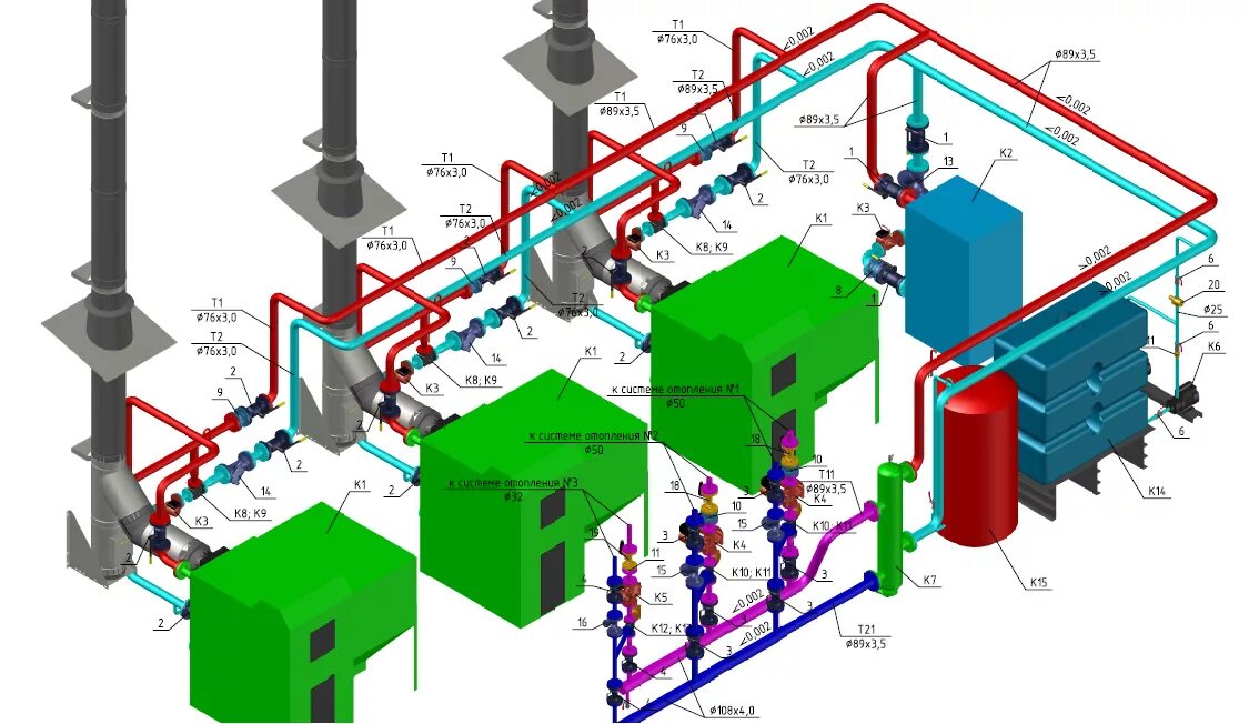 Подключение насосов в котельной Подпитка системы отопления и котельной