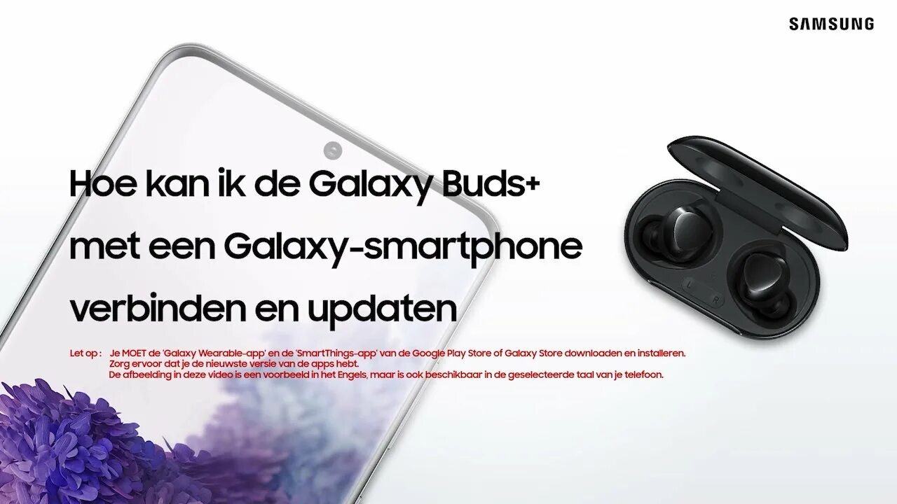 Подключение наушников buds к телефону Hoe kan ik de Galaxy Buds+ met een Galaxy-smartphone verbinden en updaten - YouT