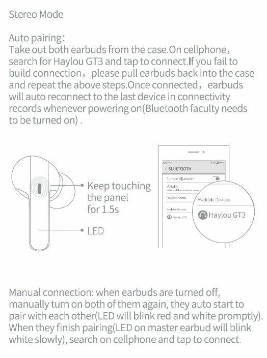 Подключение наушников haylou к телефону touch connect user guide