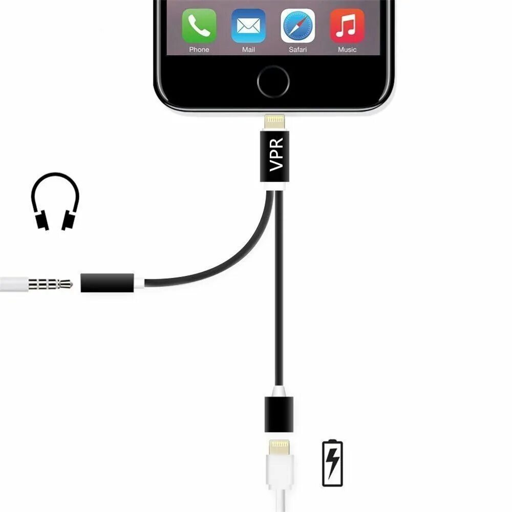 Подключение наушников к телефону айфон Buy 3.5mm Music Lightning Cable TO VW MDI AUX Audi MMI for iPhone 5 5s 6 plus in