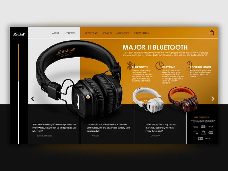 Подключение наушников marshall 4 Website for Marshall headphones by ILAVISTA Technologies on Dribbble