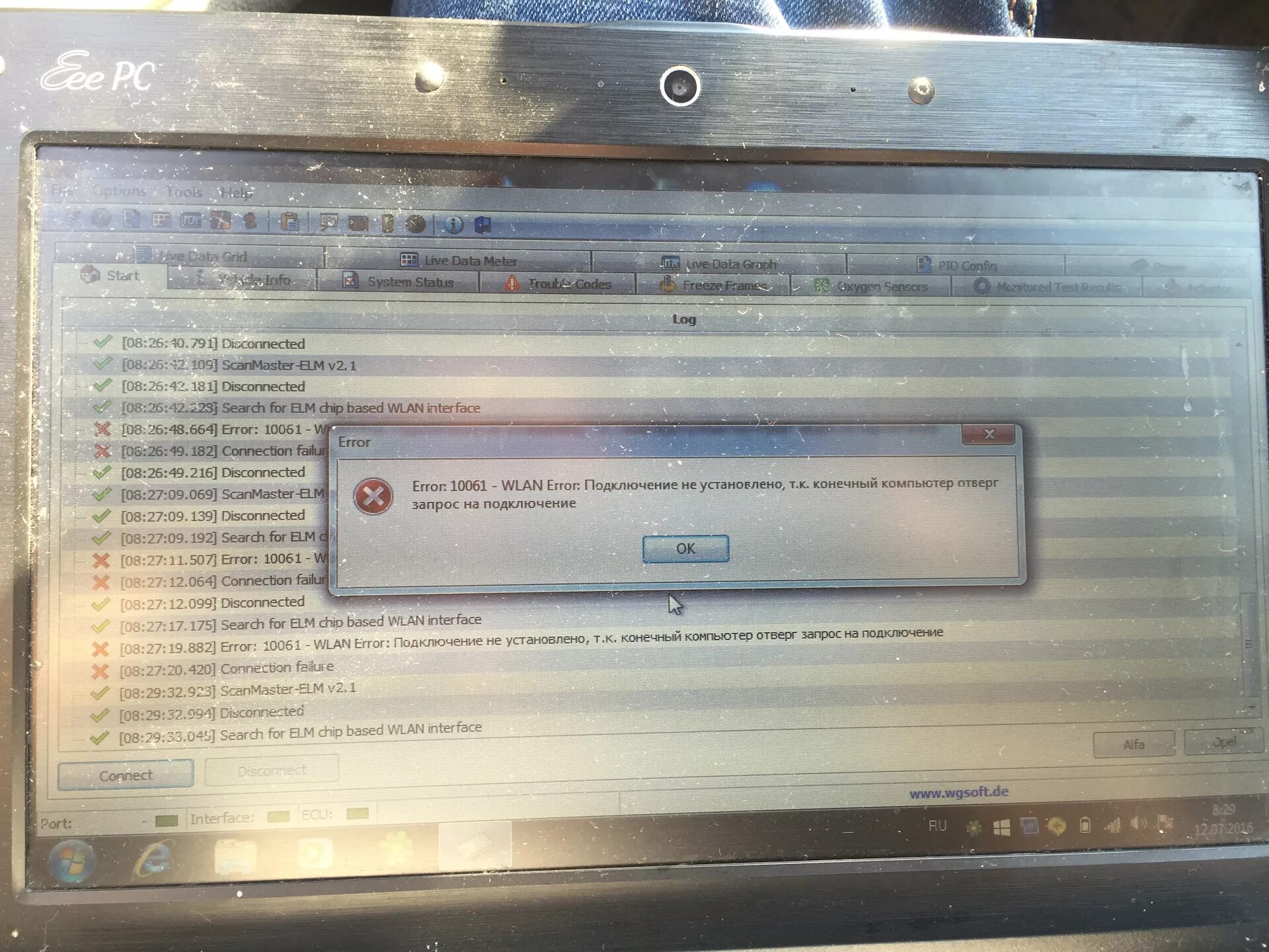 Подключение не установлено конечный компьютер отверг Помогите со ScanMaster ELM и вайфай соединением. - Chevrolet Lacetti 5D, 1,4 л, 