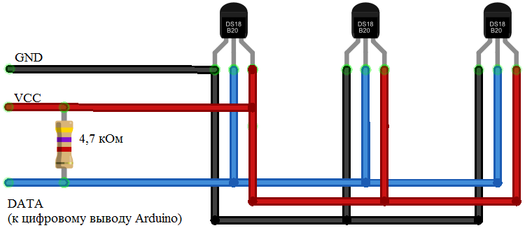 Подключение нескольких датчиков ds18b20 Урок 6. Работа с датчиком температуры DS18B20 - в интернет-магазине RoboHobby.by