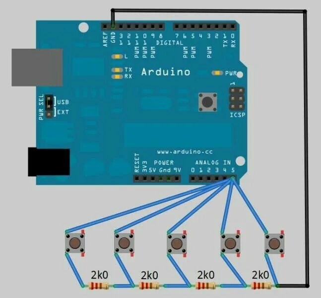 Подключение нескольких кнопок Pin van yalyoli op arduino