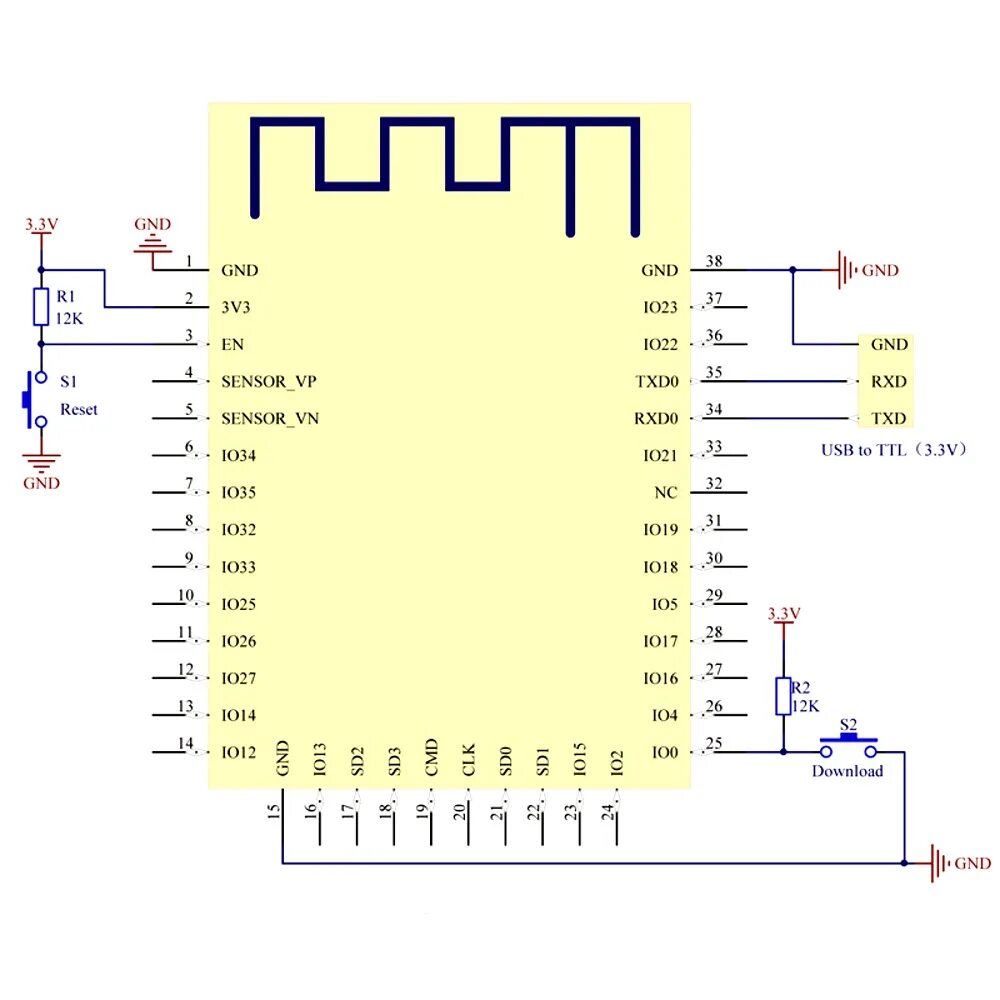 Подключение нескольких устройств по spi к esp32 Контроллер ESP-32S (ESP32-S) Espressif купить в СПб за 450 руб. SMDX.RU SmartMod