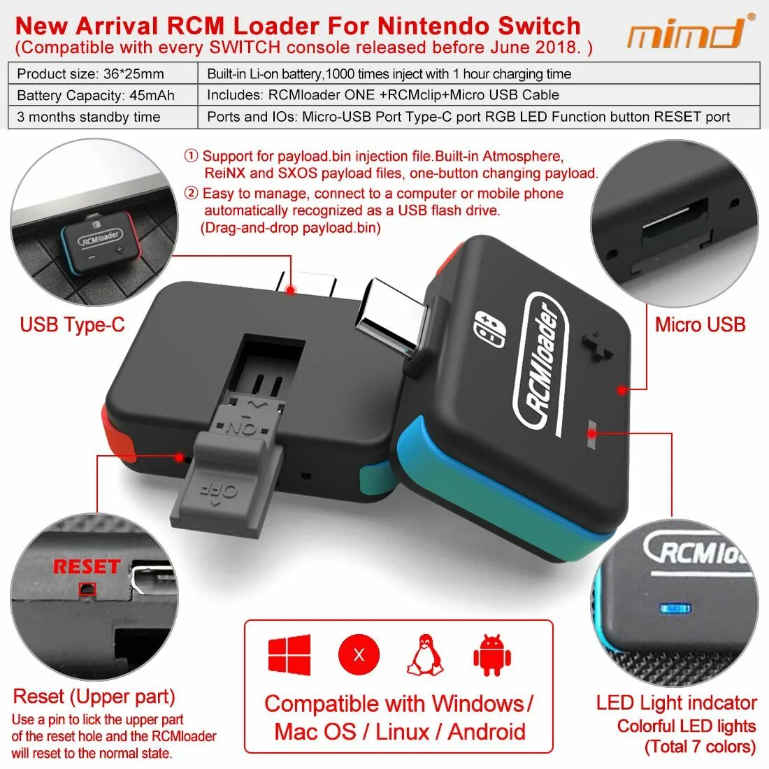 Подключение nintendo switch к компьютеру New Arrival RCM Loader For Nintendo Switch(Compatible with every SWITCH console 