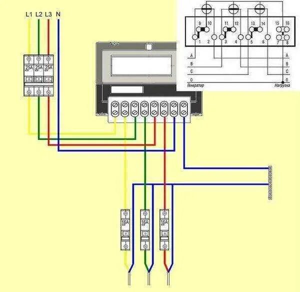 Подключение нуля трехфазного счетчика Счетчик электроэнергии трехфазный прямого включения: особенности выбора и устано