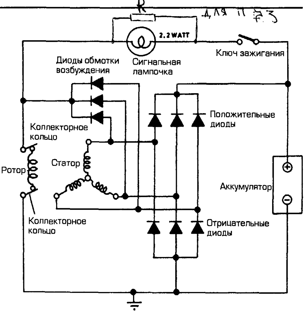 Подключение обмотки возбуждения генератора Устройство Генератора Переменного Тока и Принцип Действия