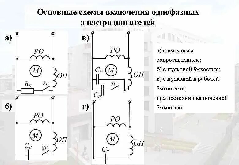 Подключение обмоток однофазного двигателя с двумя конденсаторами Неисправности однофазного двигателя с конденсатором