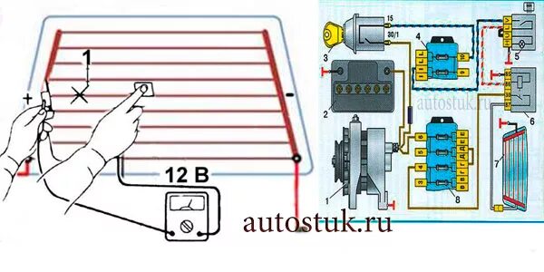 Подключение обогрева стекла ваз 2114 Схема обогрева заднего стекла автомобиля Ваз 2107 и другие АВТОСТУК.РУ