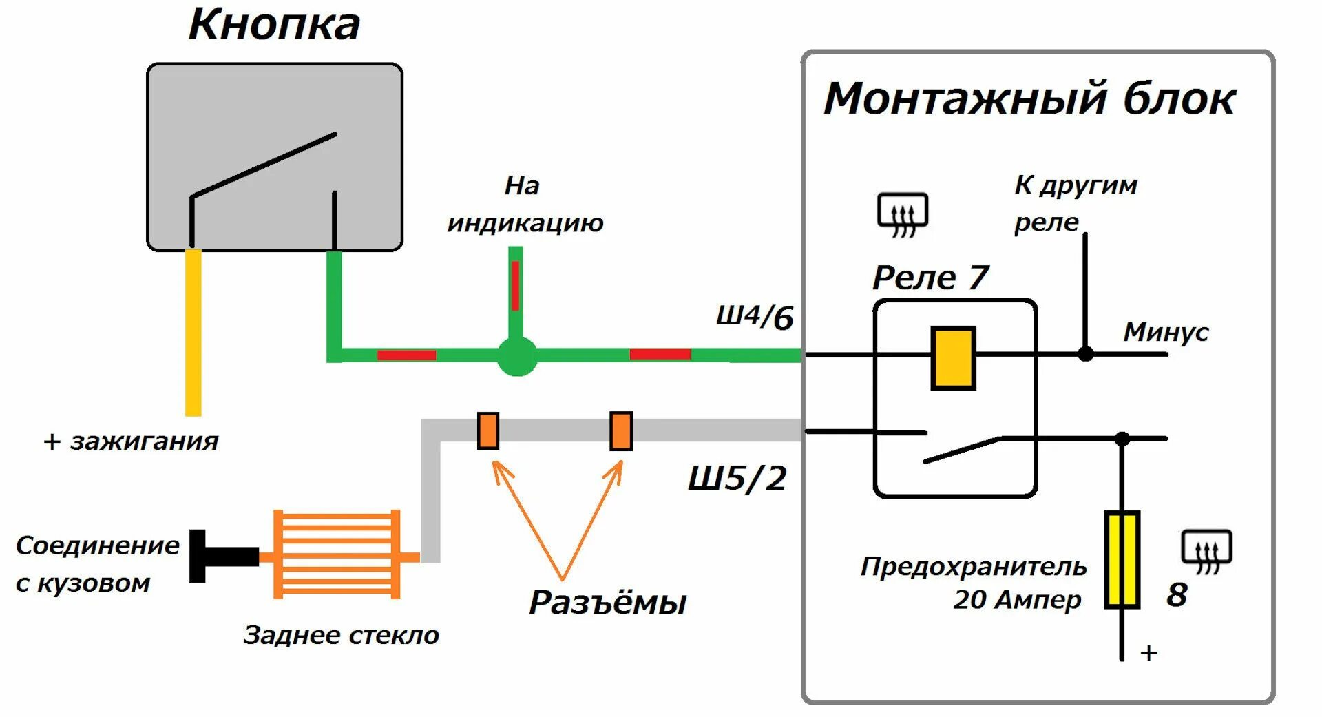 Подключение обогрева стекла ваз 2114 Ремонт системы обогрева заднего стекла ВАЗ 2110